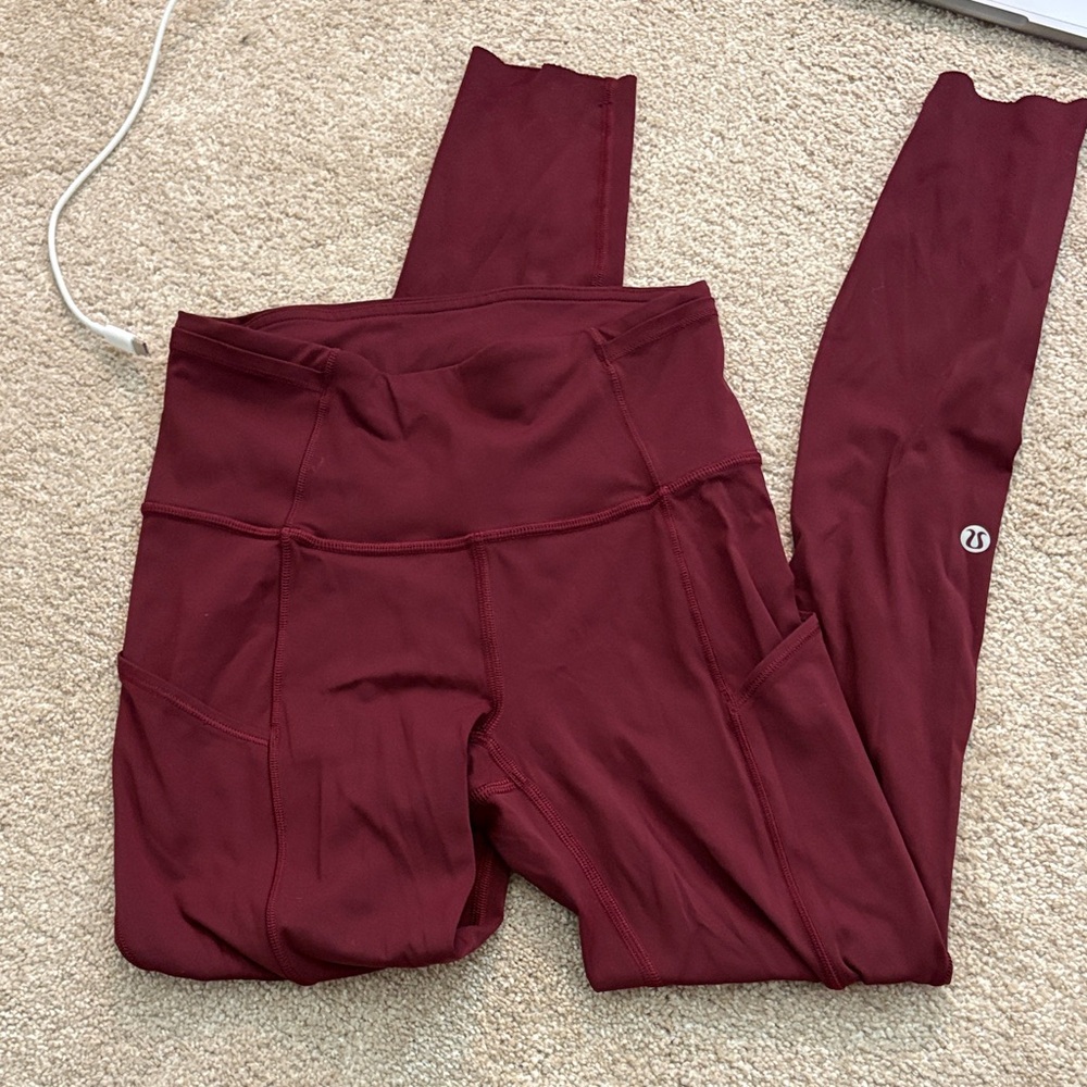 lululemon athletica Burgundy High-Rise Leggings
